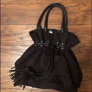 Express Brand Black Faux Suede Bucket Bag!